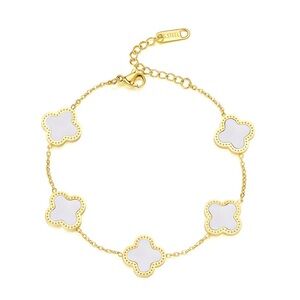 18Kt Gold Plated Four Leaf Clover Bracelet